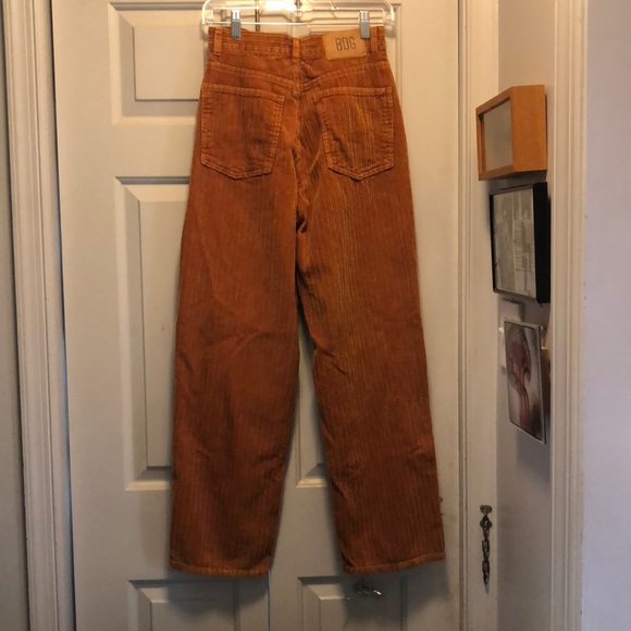 Retro High-and-Wide Burnt Orange Corduroy Jean Size 27 - Picture 2 of 4
